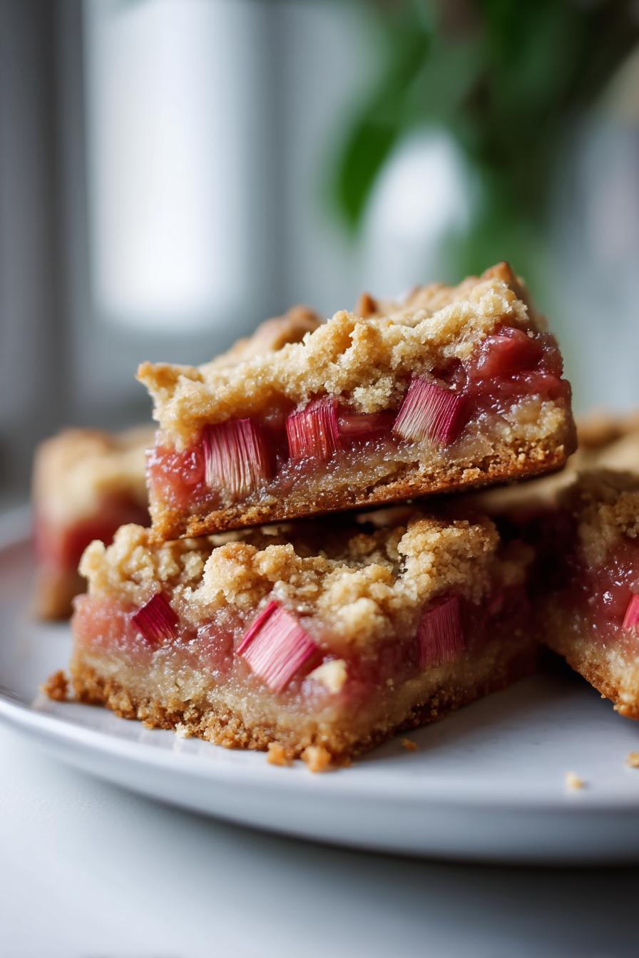 3 Ingredient Rhubarb Squares