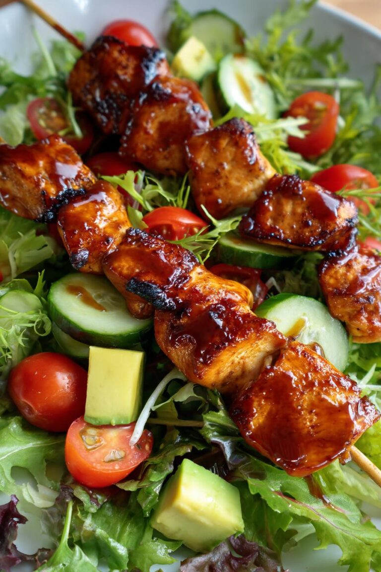 BBQ Chicken Skewer Salad
