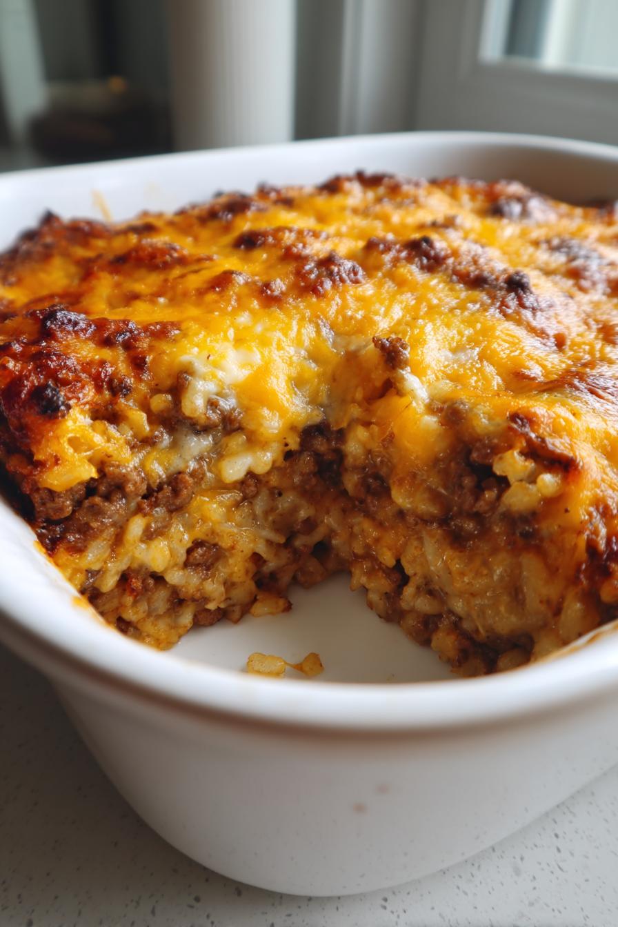 Cheesy Ground Beef Rice Casserole - detail 1