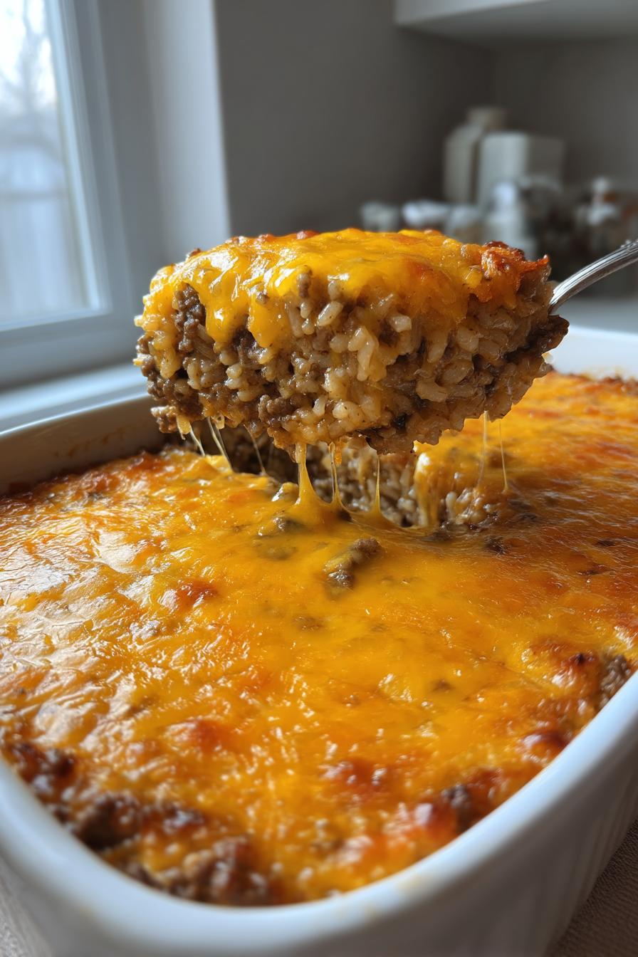 Cheesy Ground Beef Rice Casserole - detail 2