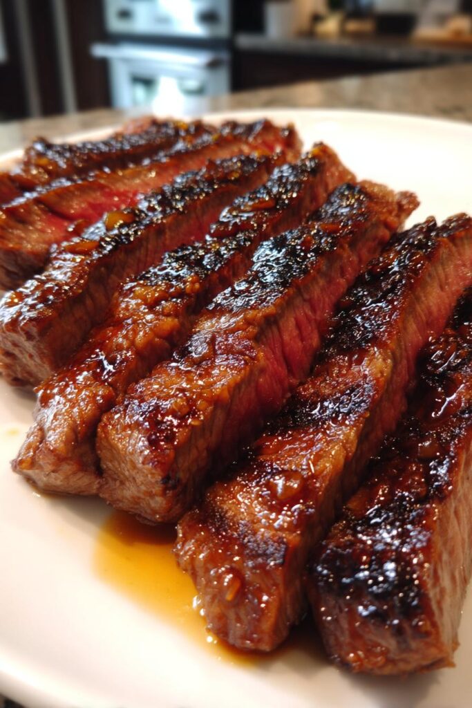 Grill Pan Honey Glazed Steak Strips