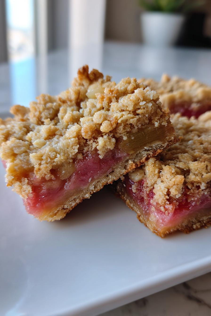 Rhubarb Oat Bars - detail 1