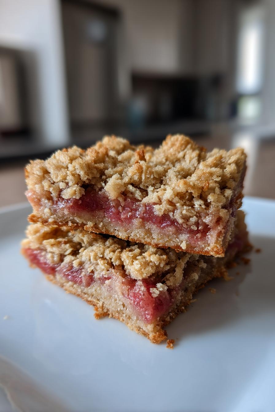 Rhubarb Oat Bars