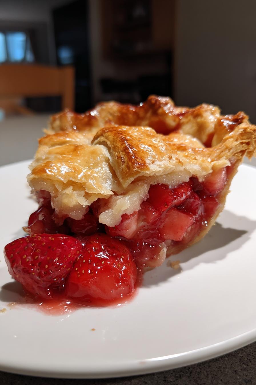 Strawberry rhubarb pie - detail 2