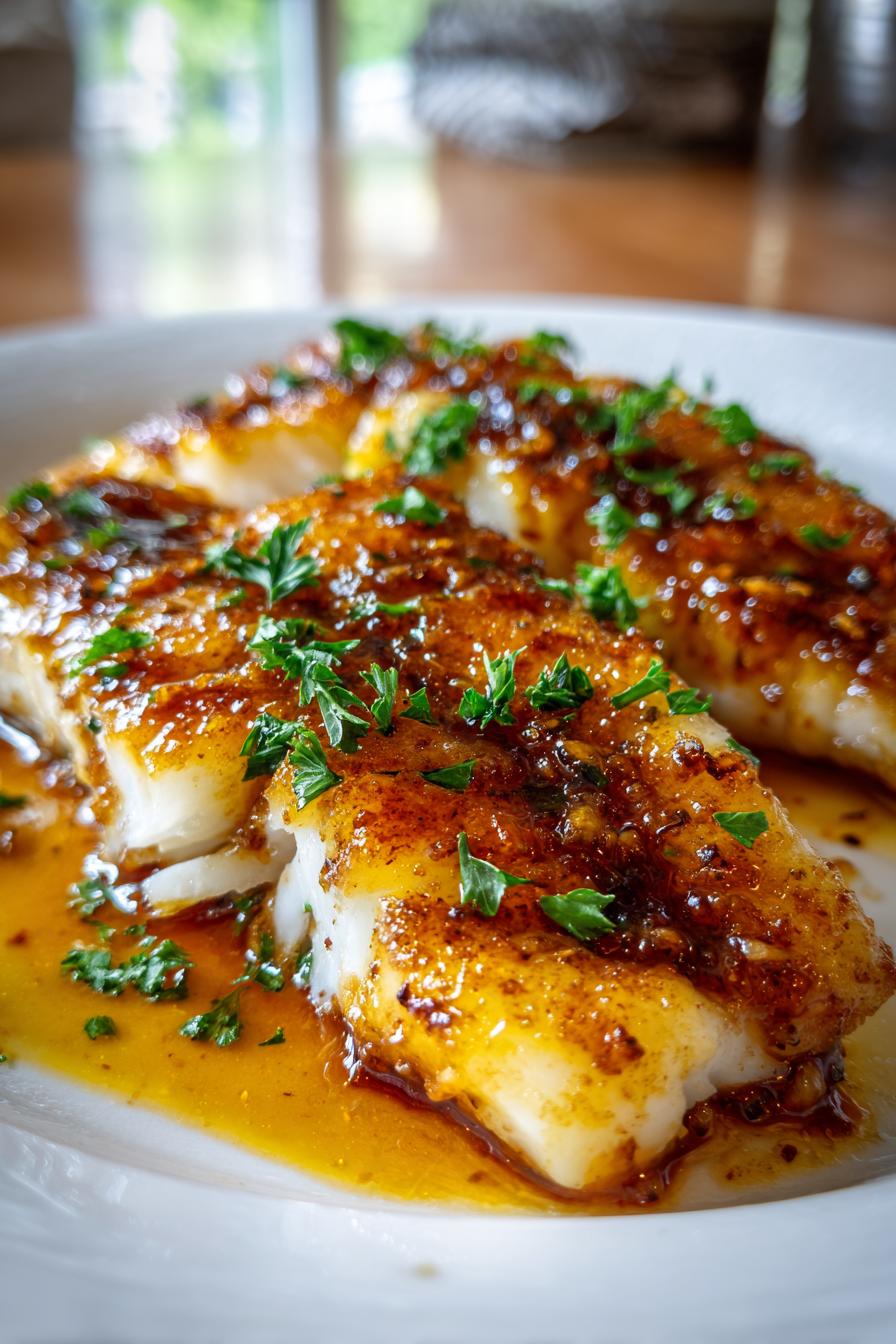 baked honey marinated cod - detail 1