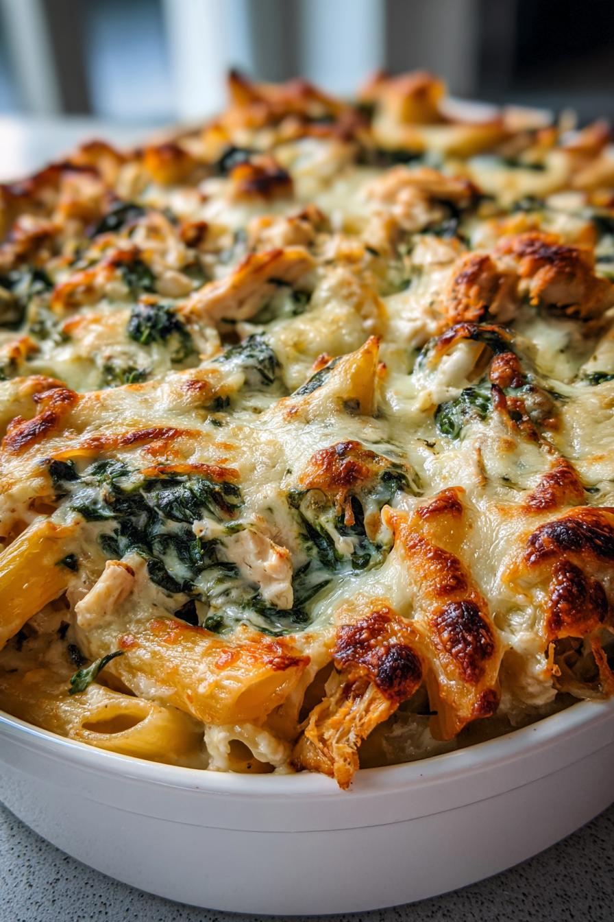 chicken spinach penne bake recipe