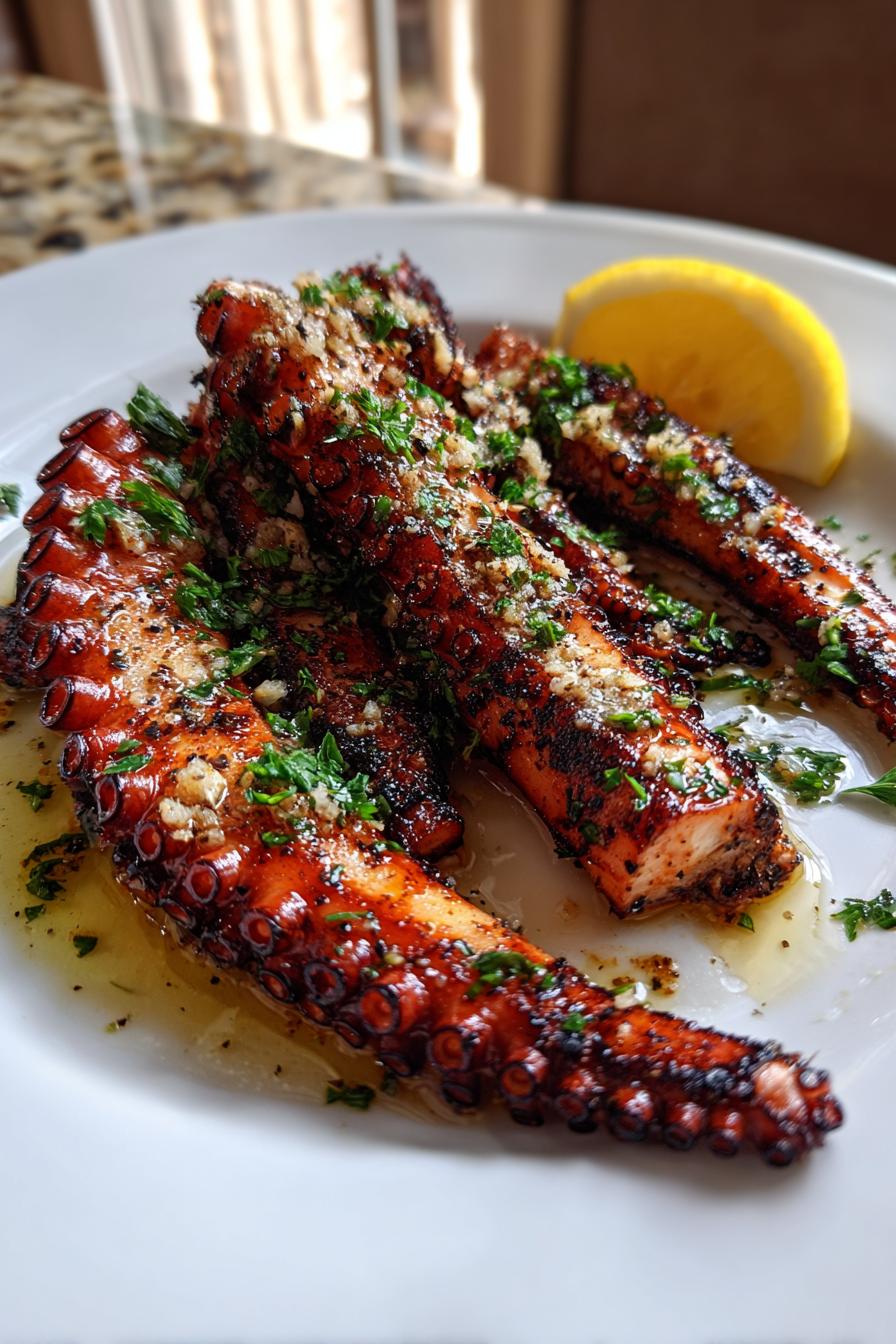 grilled octopus seafood dish - detail 2