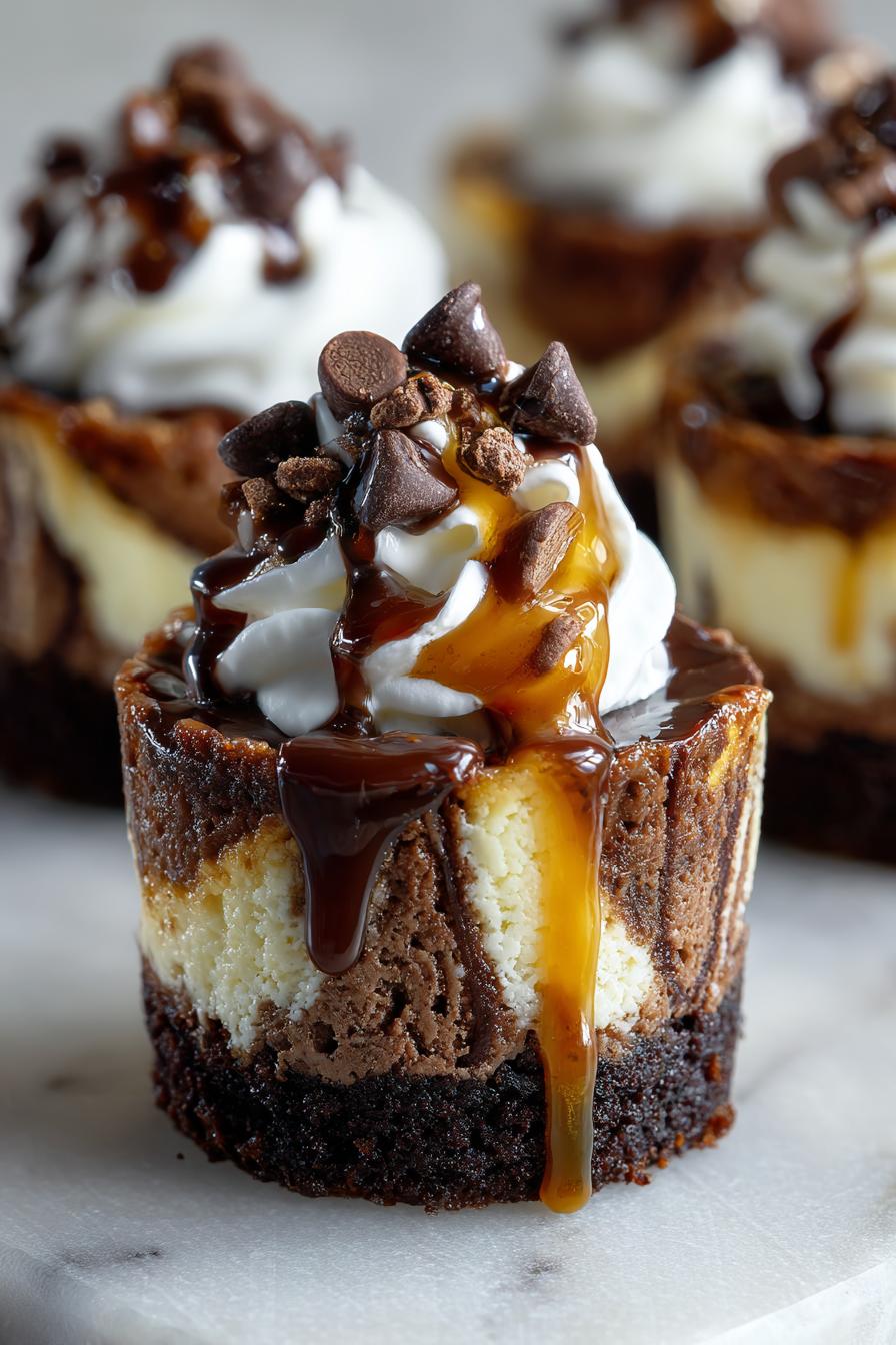 loaded brownie cheesecake dessert cups